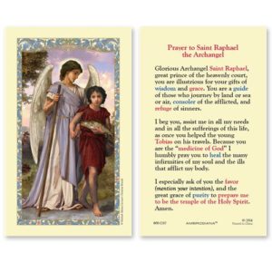 St. Raphael Laminated Holy Card | Rome Inspirations